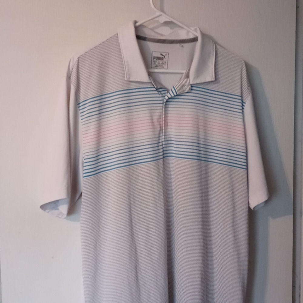 Puma Men's White Polo Shirt - Picture 1 of 7